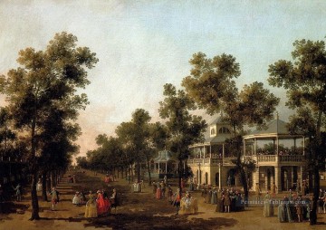 vue de la grande marche jardins de Vauxhall avec le pavillon de l’orchestre la maison d’orgue le Canaletto Peinture à l'huile